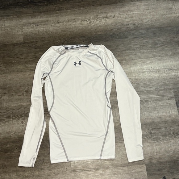 Under Armour HeatGear Mens Long Sleeve Baselayer - White - size S Small - Picture 1 of 3